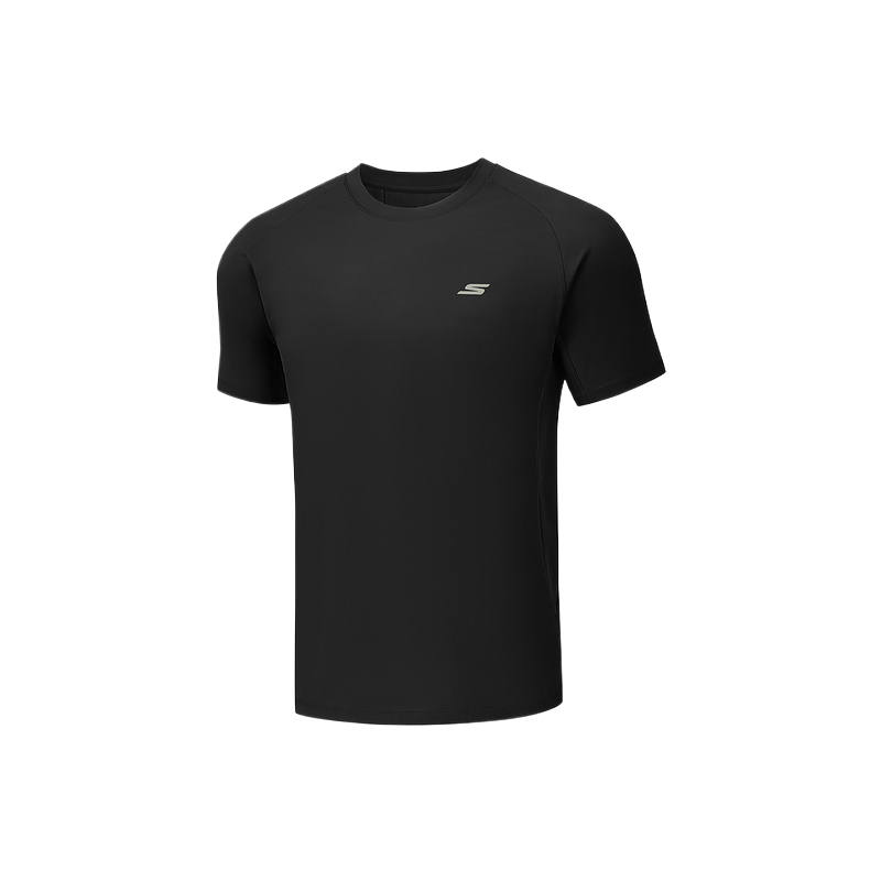 Skechers Quick Dry T Shirts Men's Carbon Black/0018 Crew Neck
