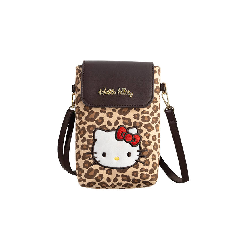 Sanrio Hello Kitty Polyester Crossbody Bags Regular Unisex Coffee Brown