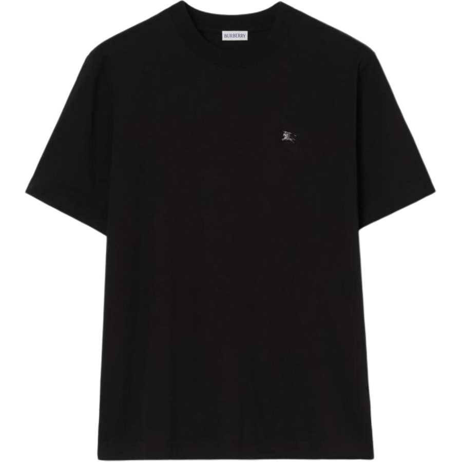 Burberry T Shirts Men's Black Crew Neck Moderate Straight Fit