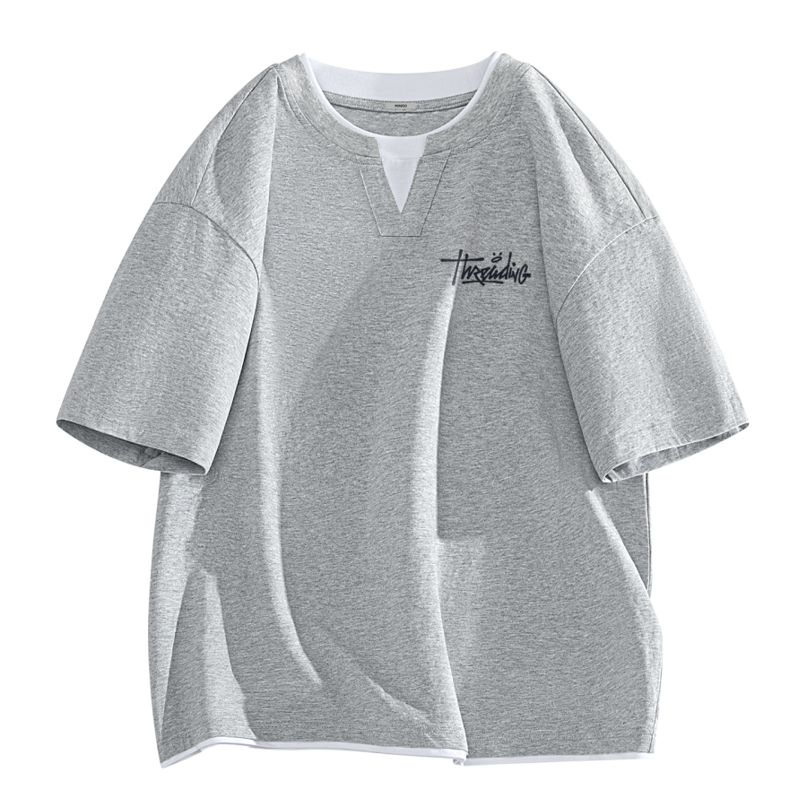 MINISO MINISO T Shirts Unisex Crew Neck Moderate Mock Two Piece