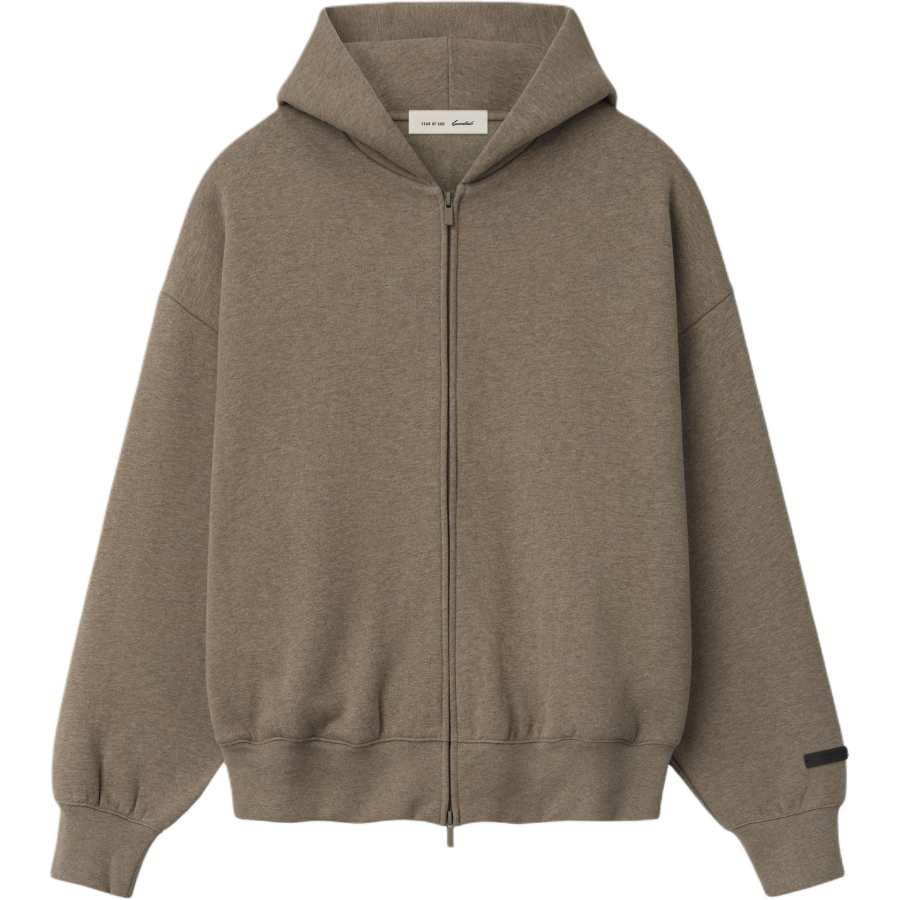 Fear Of God Essentials SS26 CLASSIC FIT FLEECE ZIPUP HOODIE HOMESTEAD HEATHER Sweatshirt Unisex
