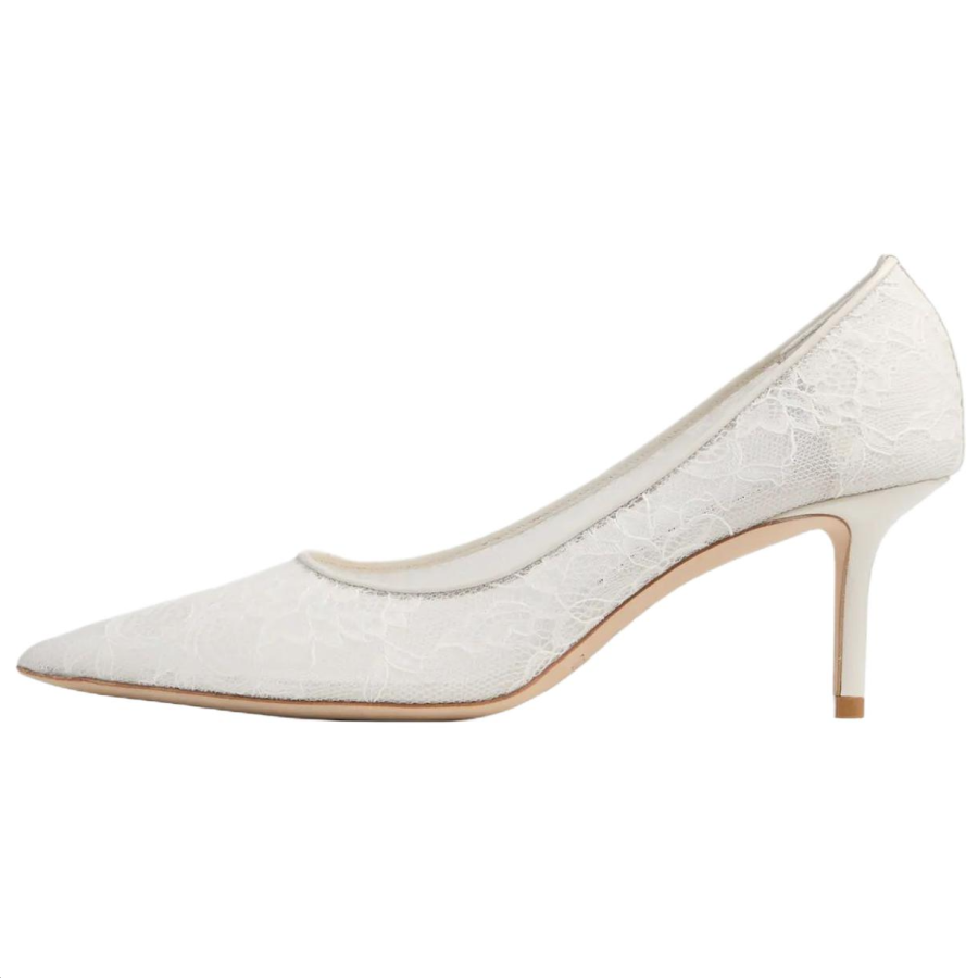Jimmy Choo LOVE Slim Heel High Heels 6.5cm Women's Ivory White
