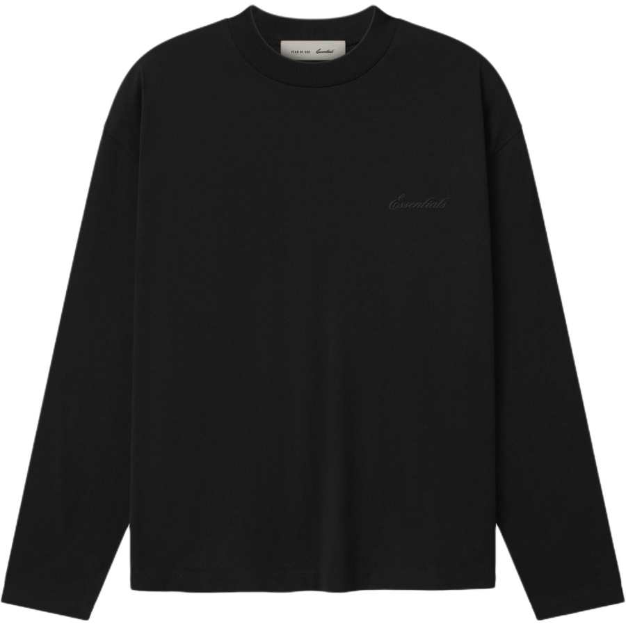 Fear Of God Essentials SS26 CLASSIC FIT LONG SLEEVE T SHIRT VINTAGE BLACK T Shirt Unisex