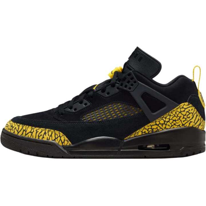 Jordan Jordan Spizike Nubuck Low top Basketball Shoes Black Yellow Unisex
