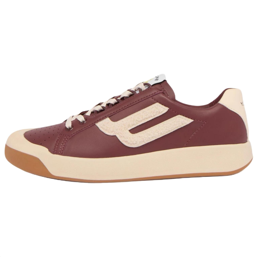 BALLY Tennis Capsule Leather Low top Skateboard Shoes Women's Red+Ivory