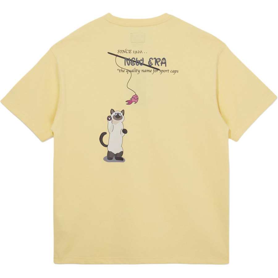 New Era T Shirts Unisex Yellow Crew Neck