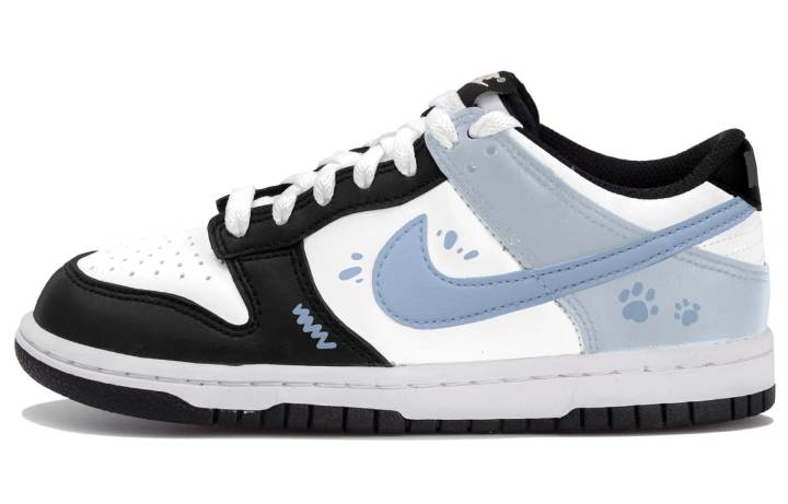 Nike Nike Dunk Low top Skateboard Shoes White Black Blue Teenagers