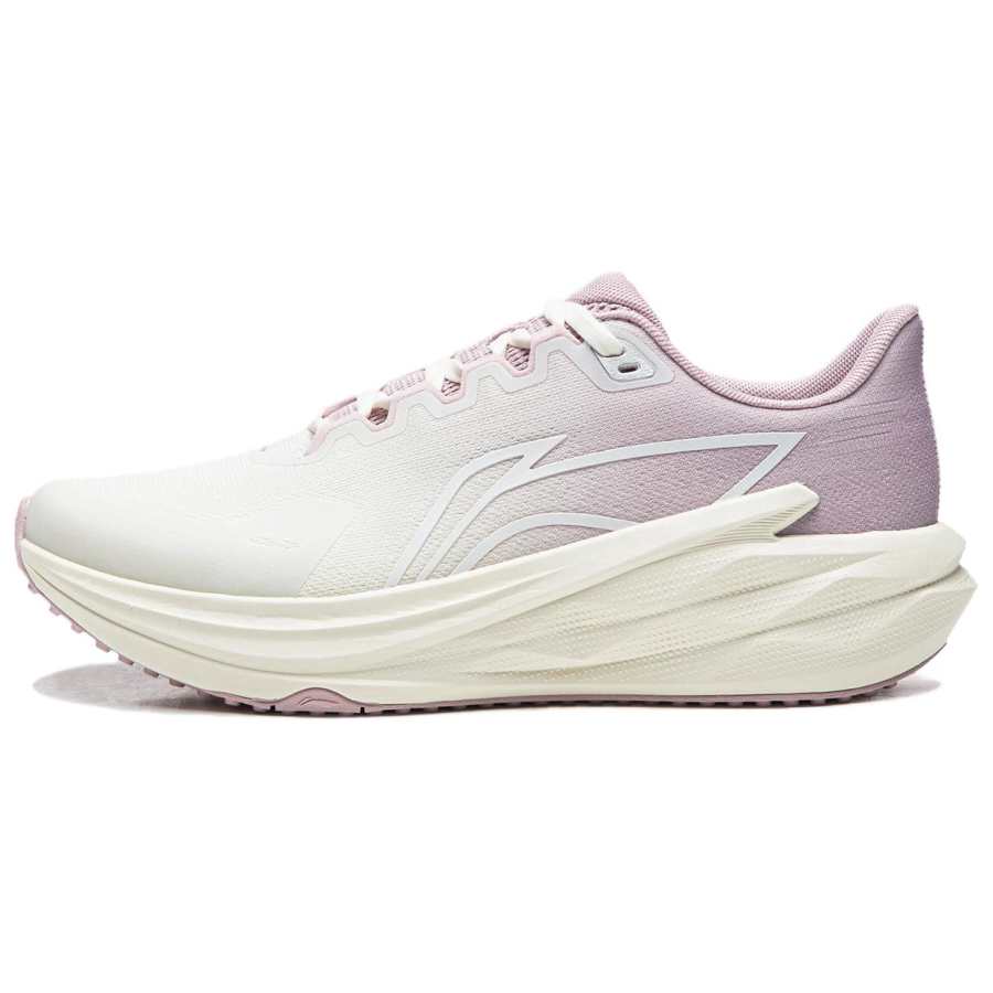 Li-Ning Li Ning Cushioning Abrasion Resistant Low top Casual Running Shoes Women's White Pink