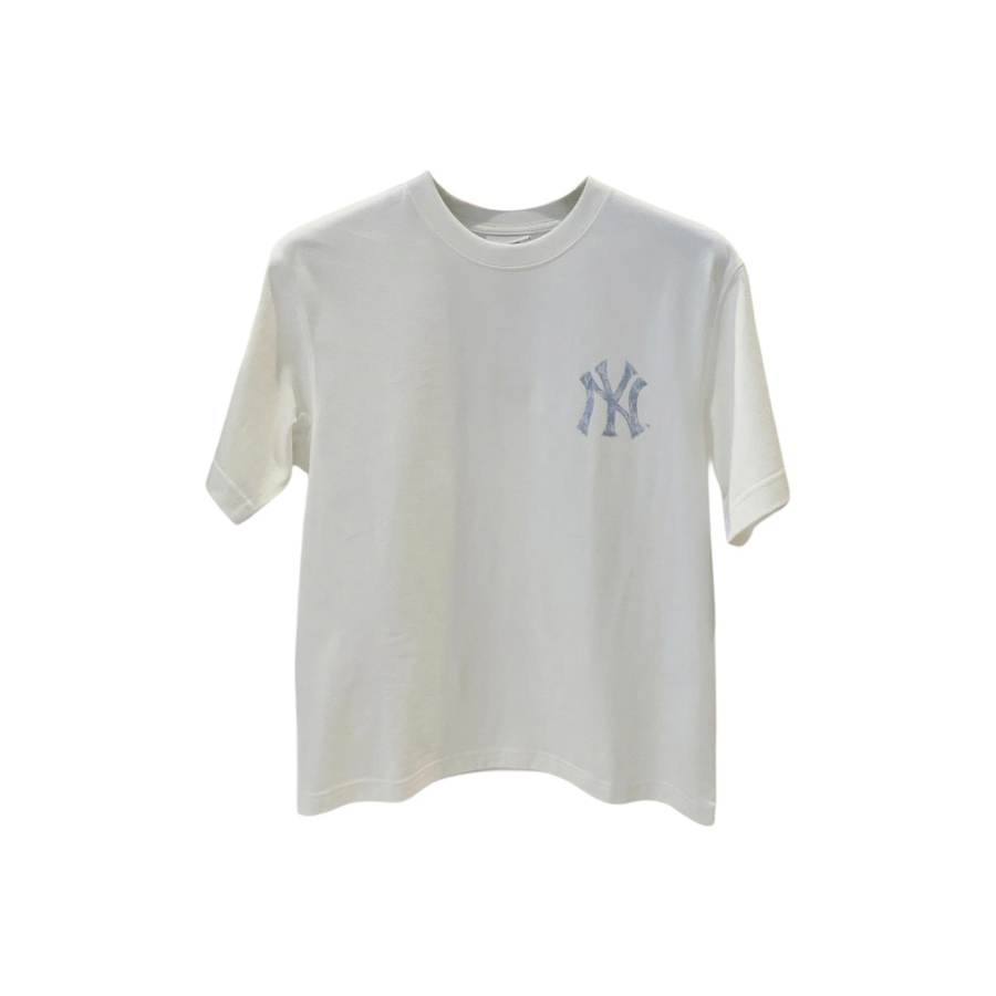 MLB T Shirts Unisex Ivory White Crew Neck Moderate Straight Fit