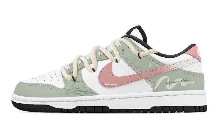 Nike Nike Dunk Mist Starry Wilderness Leather Cushioning Lightweight Slip Resistant Low top Skateboard Shoes Unisex Green