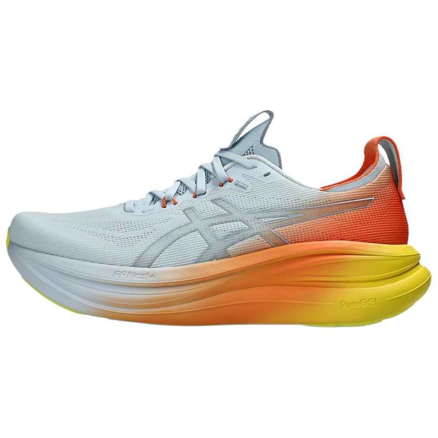 ASICS GEL NIMBUS 28 Breathable Running Shoes Men's Blue Yellow Orange