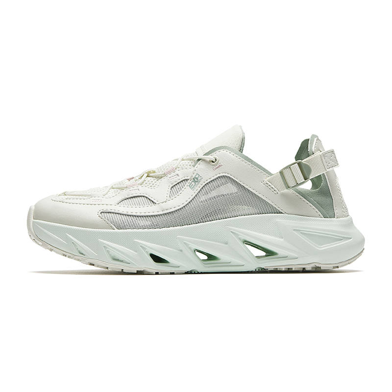 Anta Textile, Synthetic Leather Low top Outdoor Shoes Women's Pure Porcelain White/Ice Turquoise