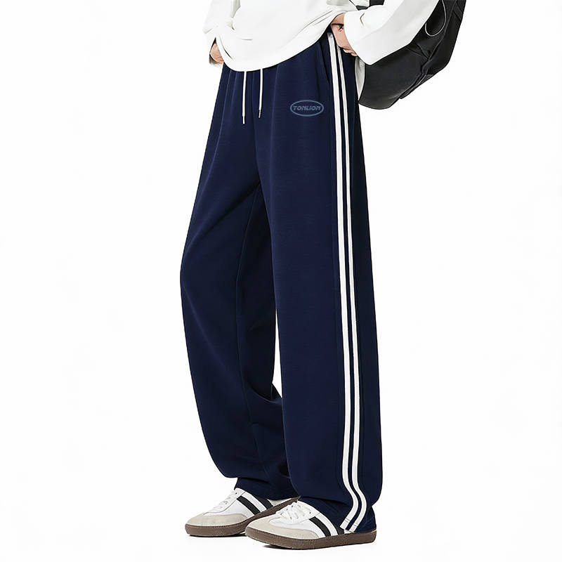 Tonlion Casual Pants Unisex Moderate Straight Fit Pants