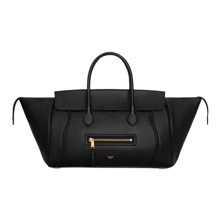 CELINE Calfskin Shoulder Bag, Handbag Medium Women's Black