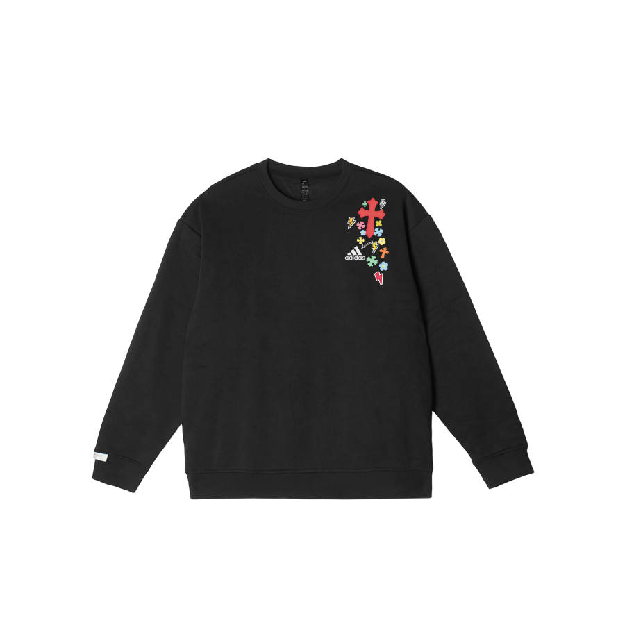 Adidas Adidas LABEL Pillow Creek YMK Individual Print Comfortable Minimalist Style Classic Crew Neck Pullover Fleece Lined