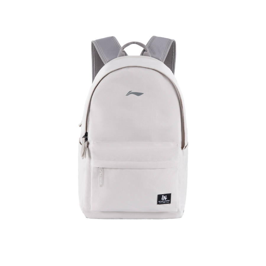 Li-Ning Li Ning Polyester Backpack Unisex Khaki Gray