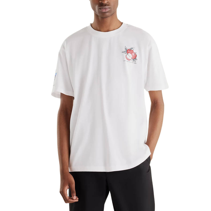 New Balance New Balance T Shirts Men's White+White Crew Neck Moderate