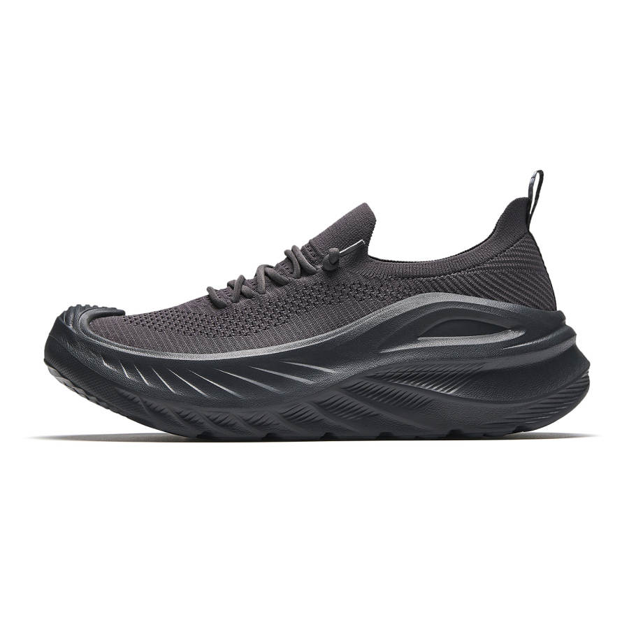 Anta Fabric Breathable Cushioning Rebound Lightweight Low top Outdoor Shoes Men's Smoky Ink Gray