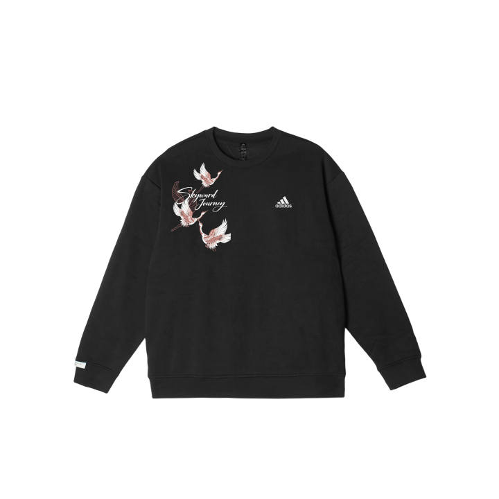 Adidas Adidas LABEL Wind Pillow YMK Individual Print Comfortable Minimalist Style Classic Crew Neck Pullover Fleece Lined