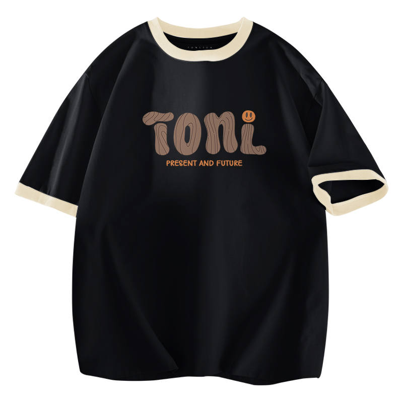 Tonlion T Shirts Unisex Crew Neck Thin Straight Fit