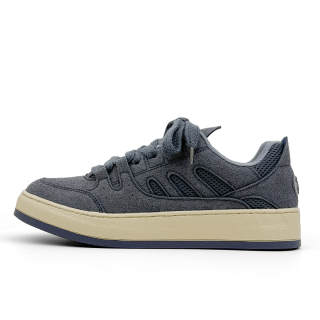 HUANQIU Slip Resistant Abrasion Resistant Low top Skateboard Shoes Unisex Haze Blue