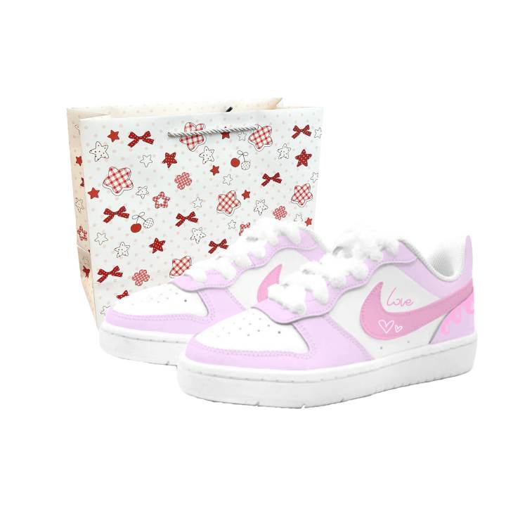 Nike Nike Court Borough 2 Powdered Cheese Sweetheart, Kung Fu Rabbit Leather Cushioning Abrasion Resistant Slip Resistant