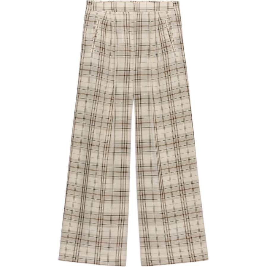 ZARA ZW Casual Pants Women's Beige Moderate Wide Leg Pants