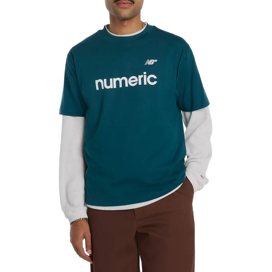 New Balance New Balance T Shirts Men's Medusa Green Crew Neck Moderate
