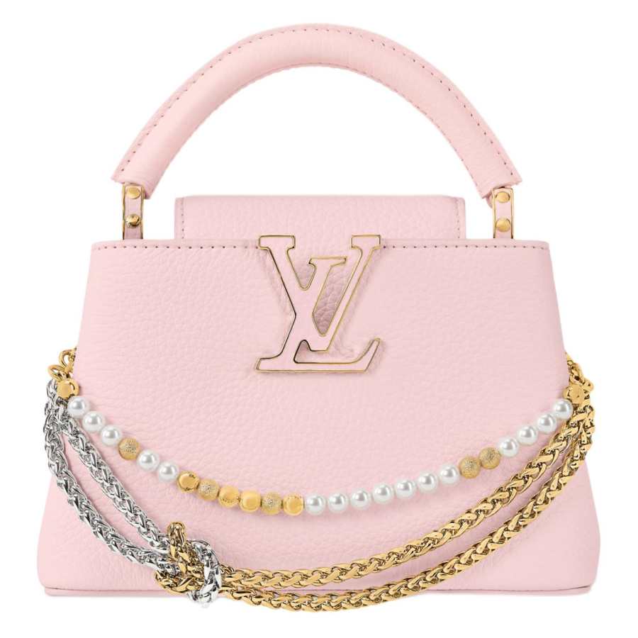 LOUIS VUITTON Capucines Taurillon Cow Leather Shoulder Bag, Crossbody Bag, Handbag Mini Women's Pink