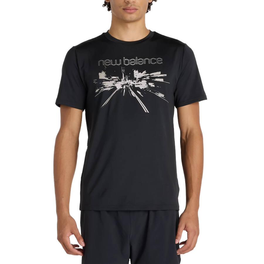 New Balance New Balance T Shirts Men's Black Crew Neck Moderate