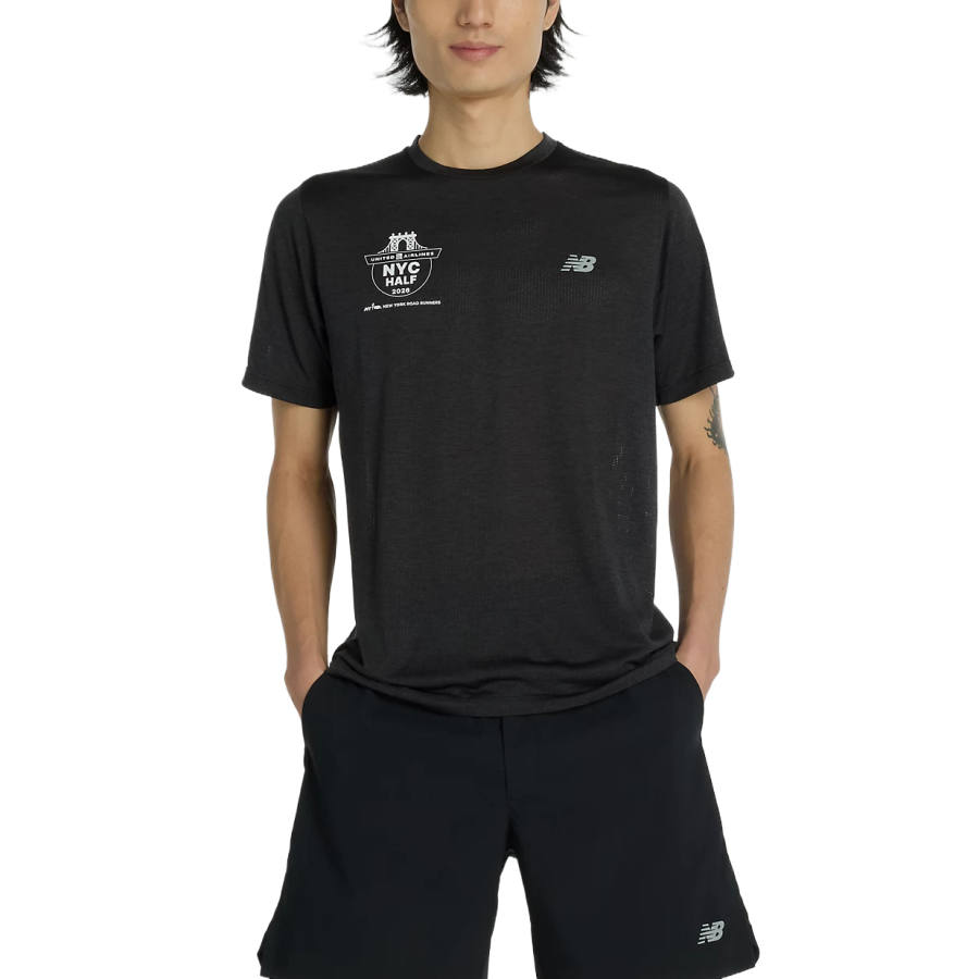 New Balance New Balance T Shirts Men's Black Crew Neck Moderate