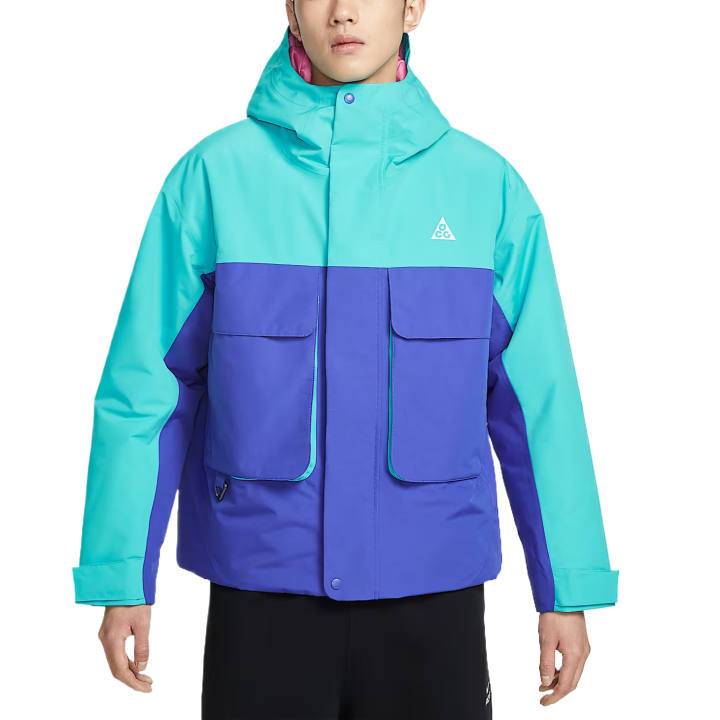 Nike Nike Puffer Jackets Men's Cactus Green/Subtle Purple Pink/Black/Mountain White Hooded Thickened