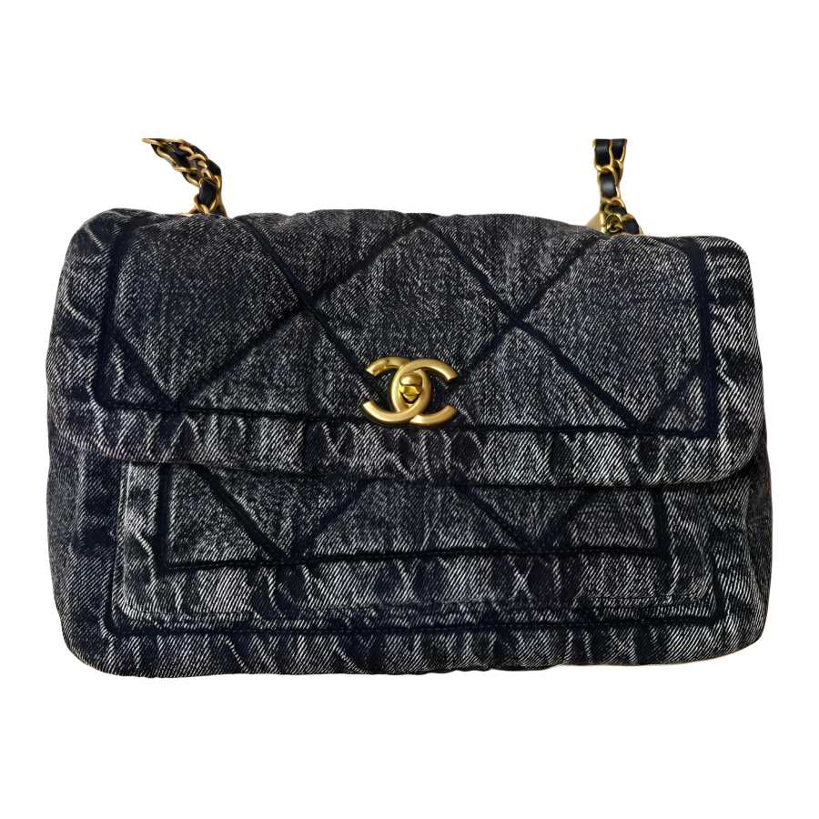 CHANEL CHANEL Diamond Pattern Shoulder Bag Women's Gray Black