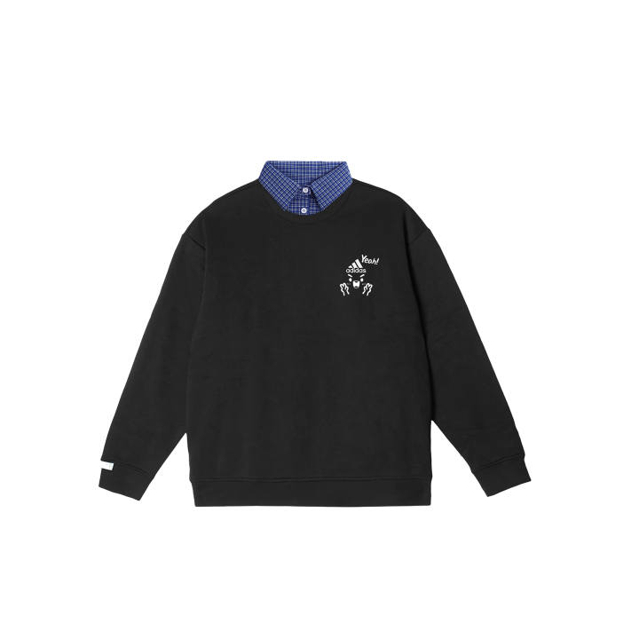 Adidas Adidas LABEL Sweatshirts Unisex Black Lapel Moderate Regular