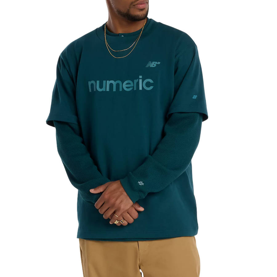New Balance New Balance T Shirts Men's Medusa Green Crew Neck Moderate