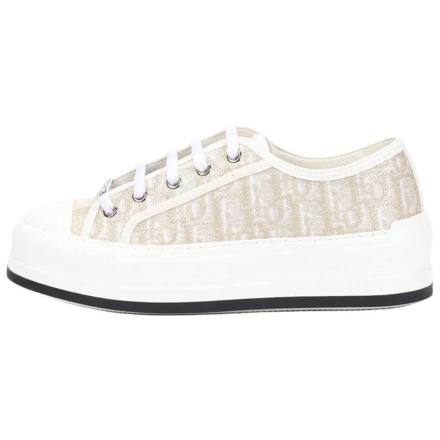DIOR Walk'n'Dior Low top Canvas Shoes 4.5cm Women's Gold