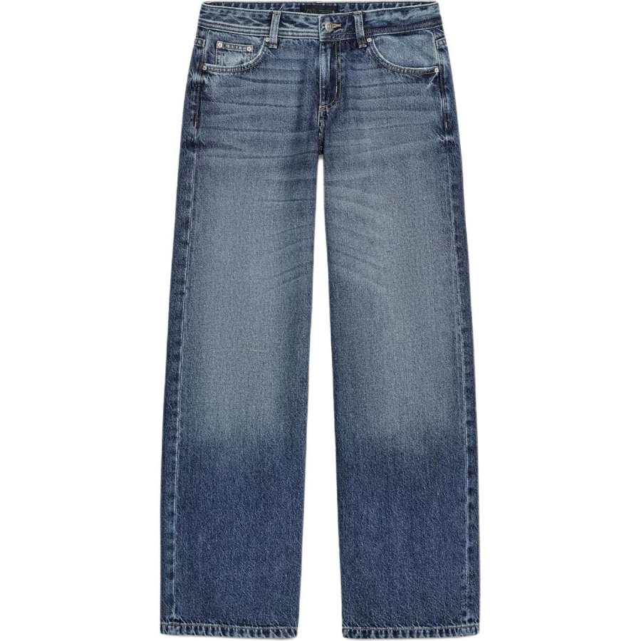ZARA Jeans Women's Blue Moderate Straight Fit Pants