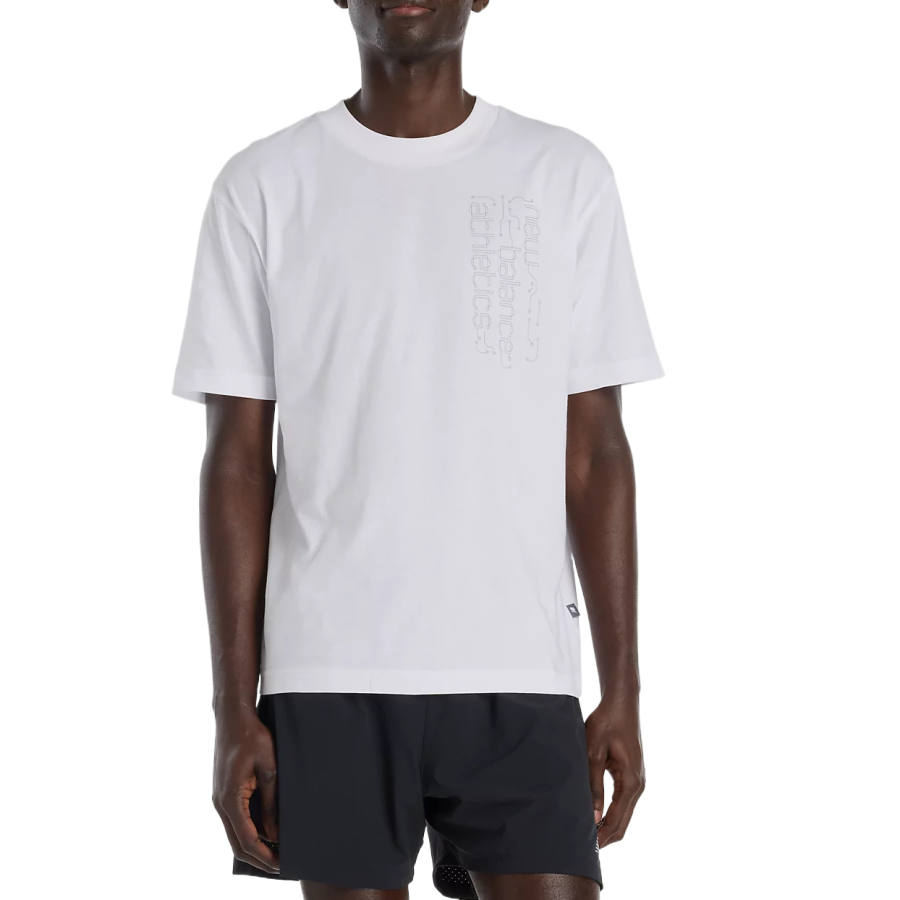 New Balance New Balance T Shirts Men's White Crew Neck Moderate