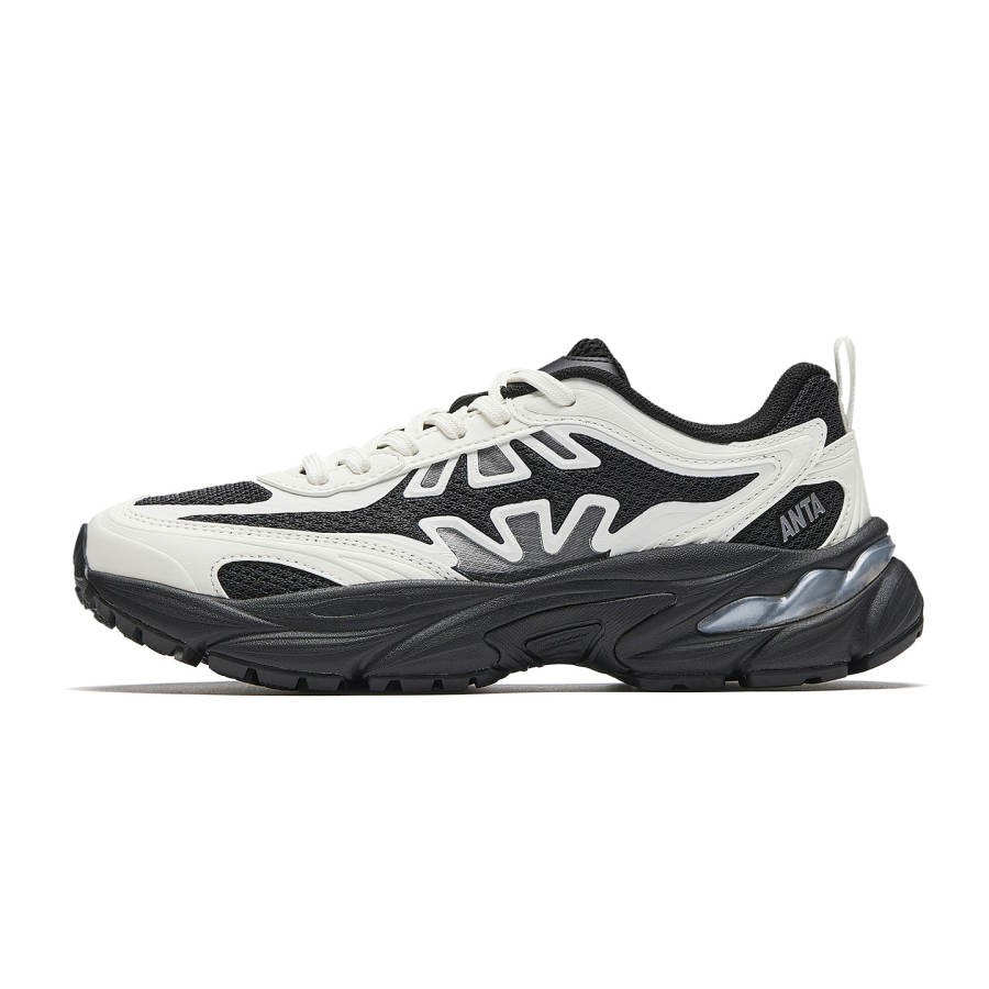 Anta Fishbone Cushioning Abrasion Resistant Slip Resistant Casual Shoes Women's Black White