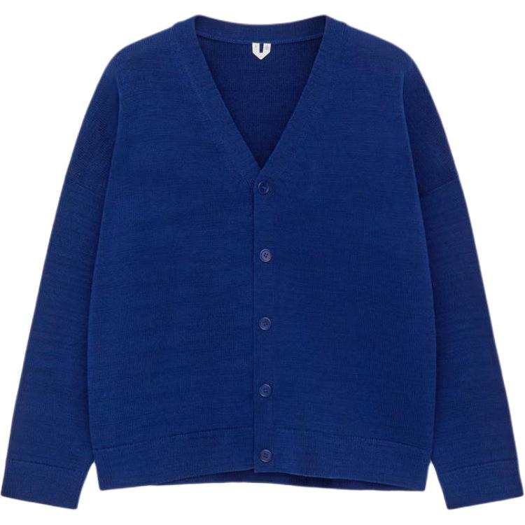 ARKET Knitwear Men's Dark Blue V Neck Moderate Cardigan