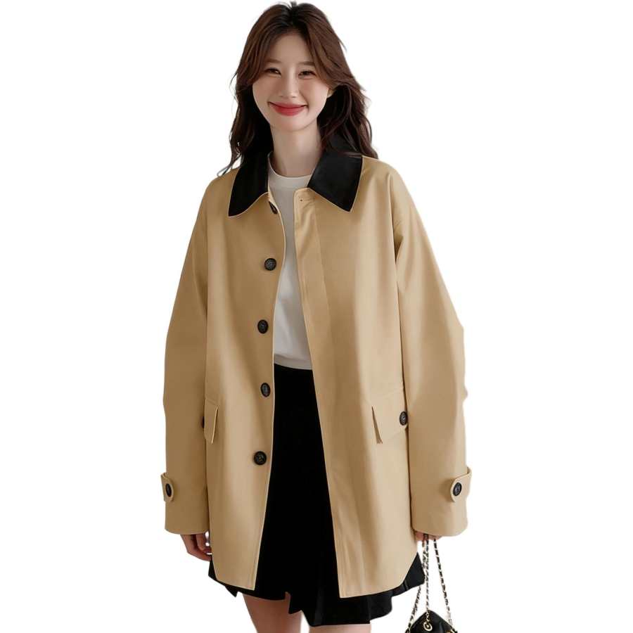 Cotton Gene Jackets Women's Lapel Thin Workwear