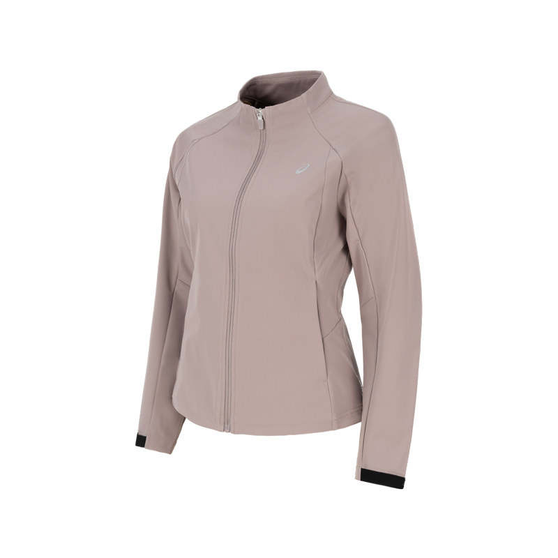 ASICS Running Jackets Women's Stone Gray Stand Collar Moderate Other