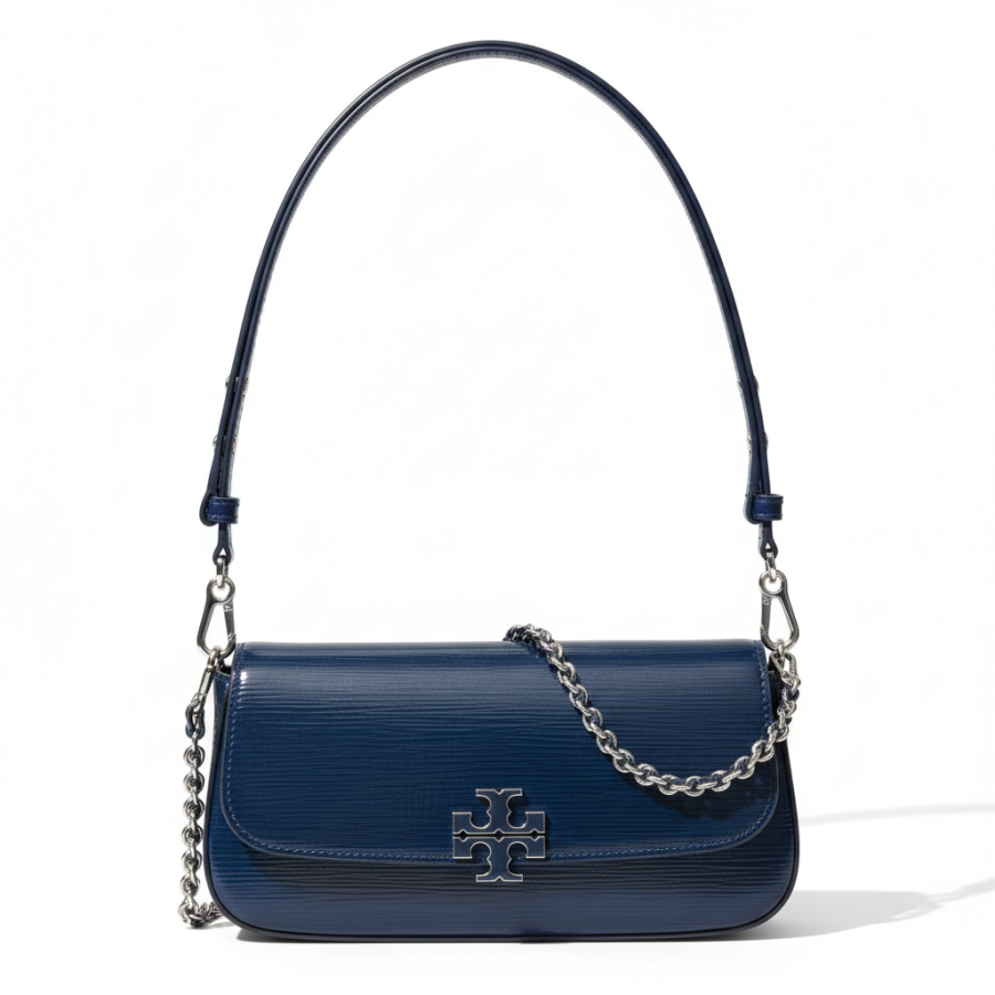 TORY BURCH Britten Textured Design Crossbody Bag Women's Dark Blue