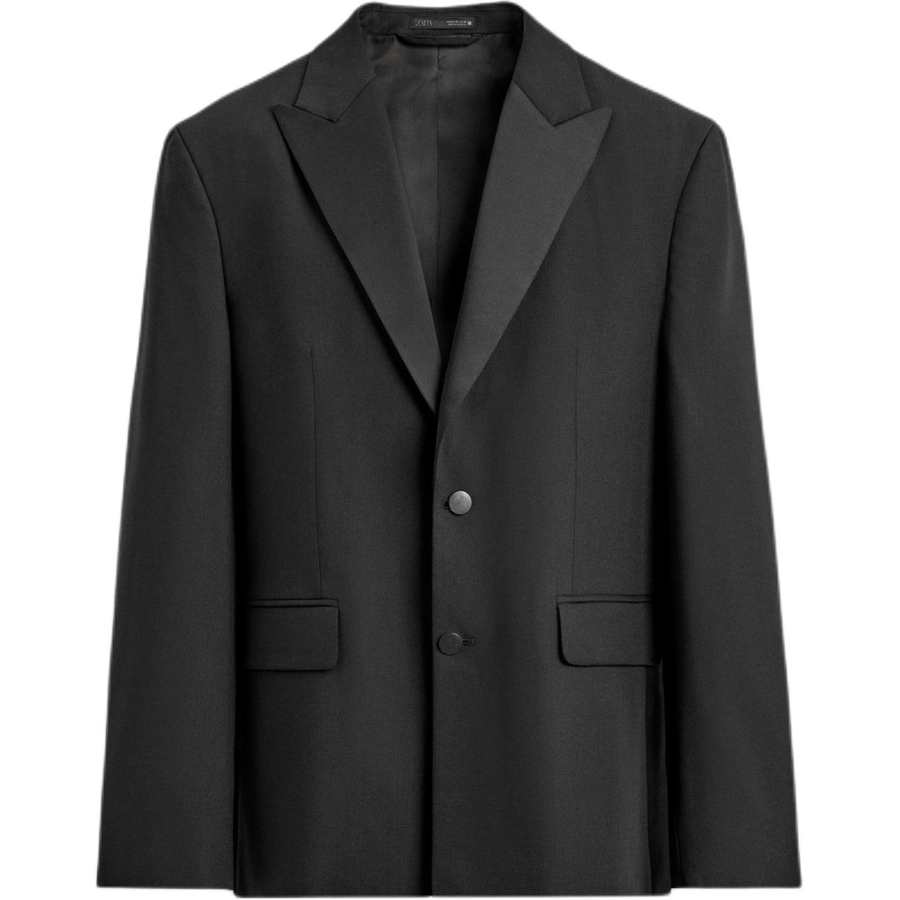 ZARA Business Suits Men's Black Suit Collar Moderate Business Suit