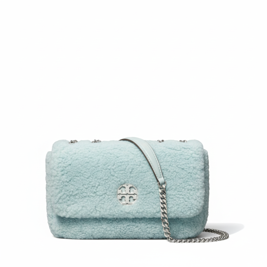 TORY BURCH Willa Lambswool Shoulder Bag Small Women's Blue