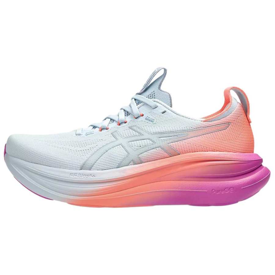 ASICS GEL NIMBUS 28 Breathable Lightweight Running Shoes Women's Light Sky Blue