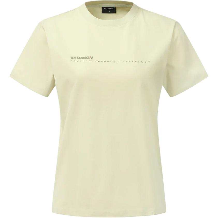 SALOMON T Shirts Women's Gray Mint Green Crew Neck