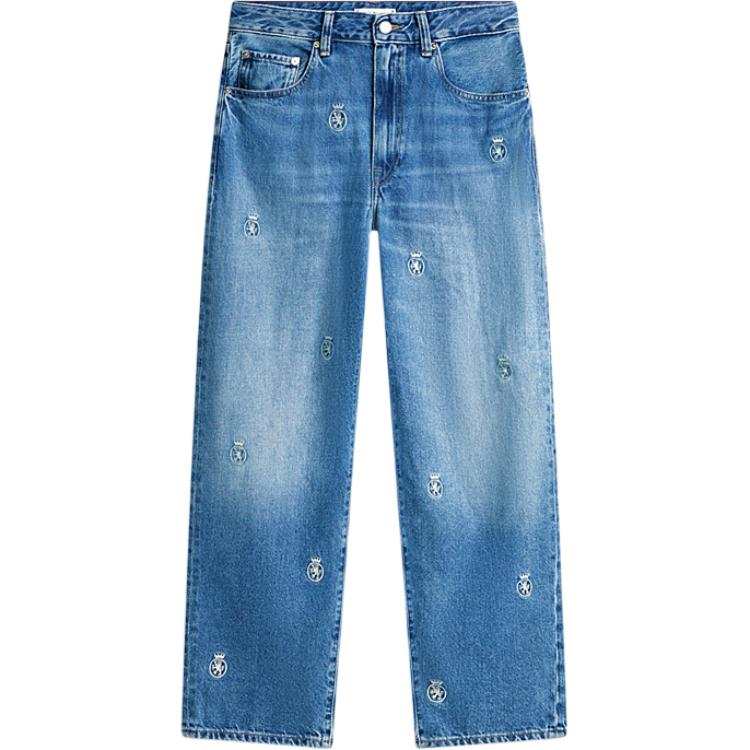 Tommy Hilfiger Jeans Women's Blue Moderate Straight Fit Pants