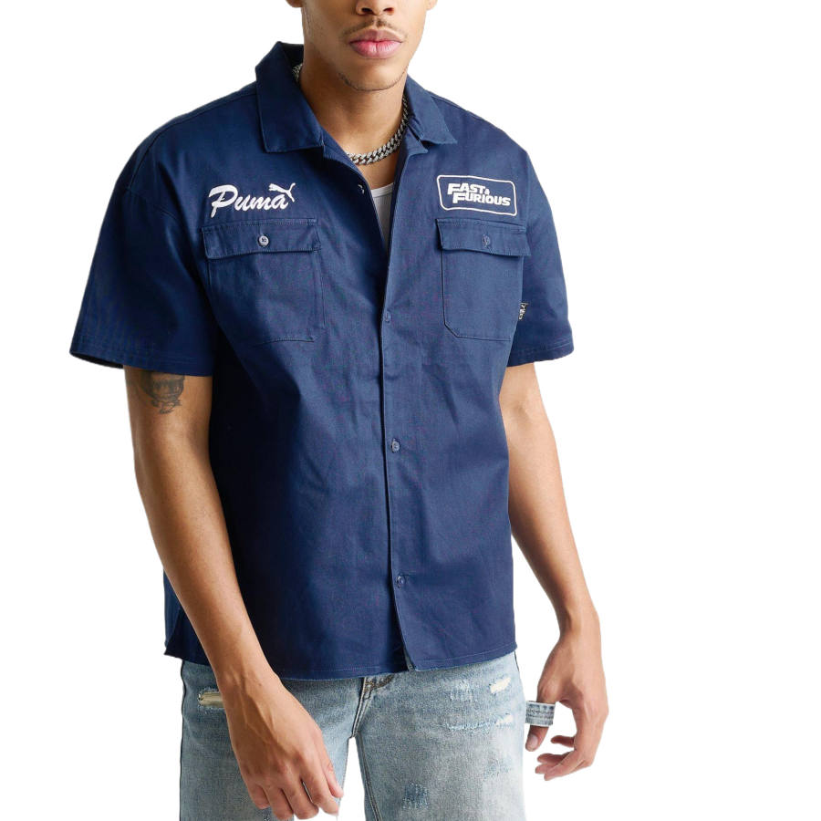 PUMA PUMA Shirts Men's Persian Blue Lapel Moderate