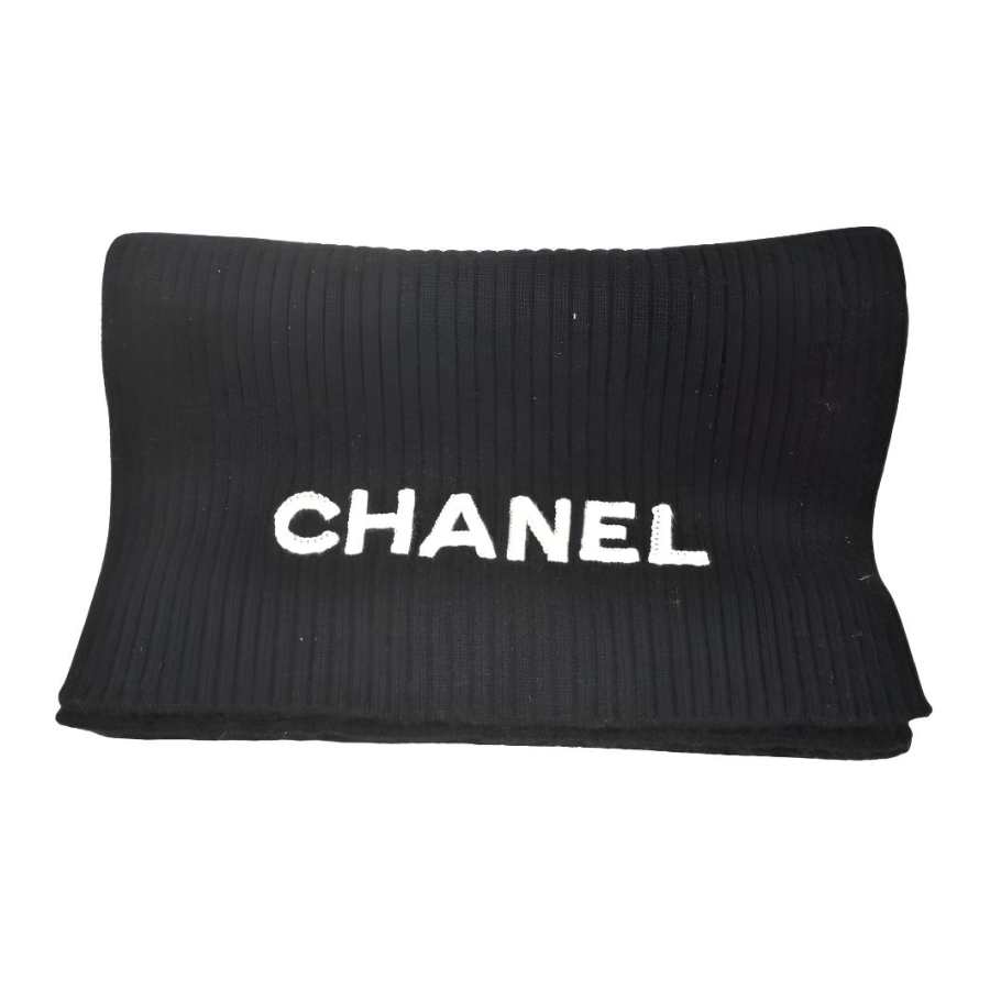 CHANEL CHANEL Knit Scarves Unisex Black
